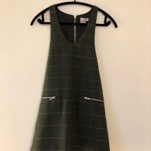 ASOS petite plaid green dress with REAL pockets